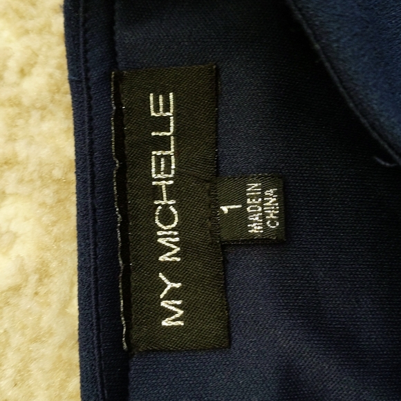 My Michelle Ruched Slit Maxi Skirt Junior 1 Navy - Picture 3 of 16
